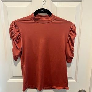 Love Wins Rust Mock Neck Top Size S